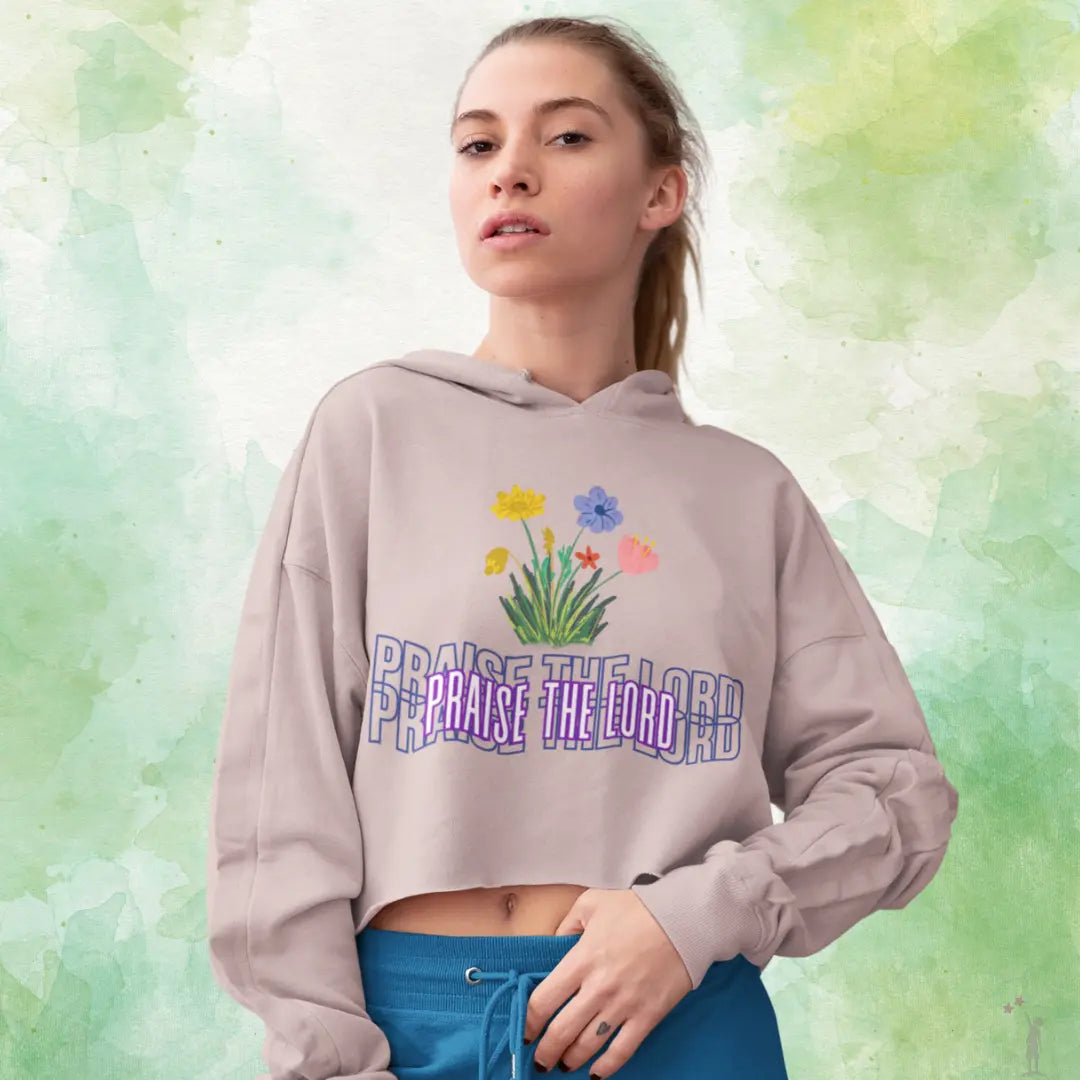 Christian Floral Cropped Sweatshirt – Faith-Inspired Fashion Canada